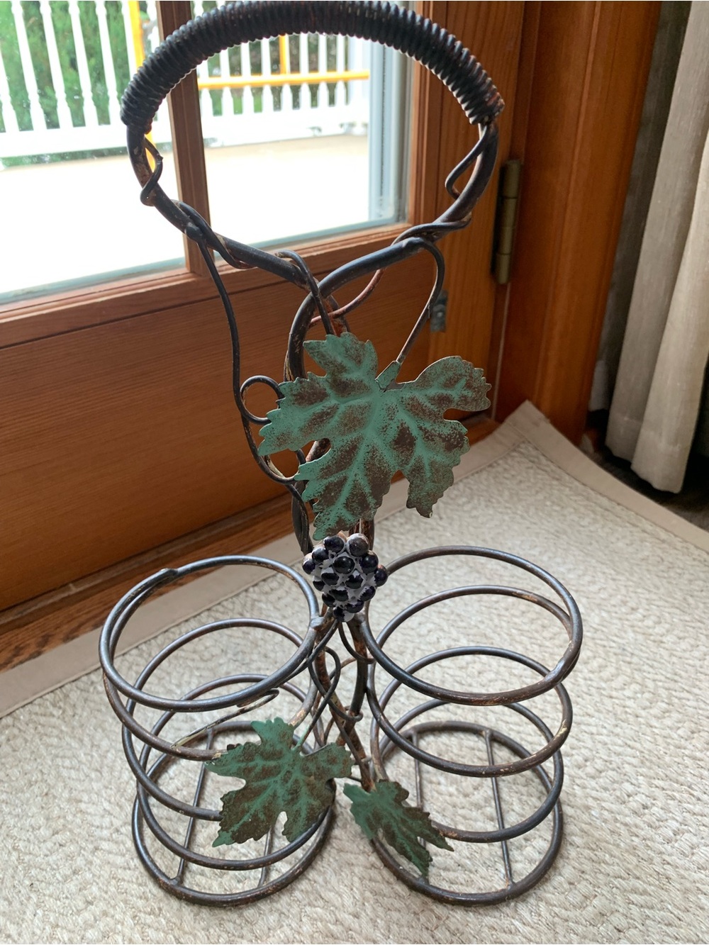 Two bottle Metal wine caddy